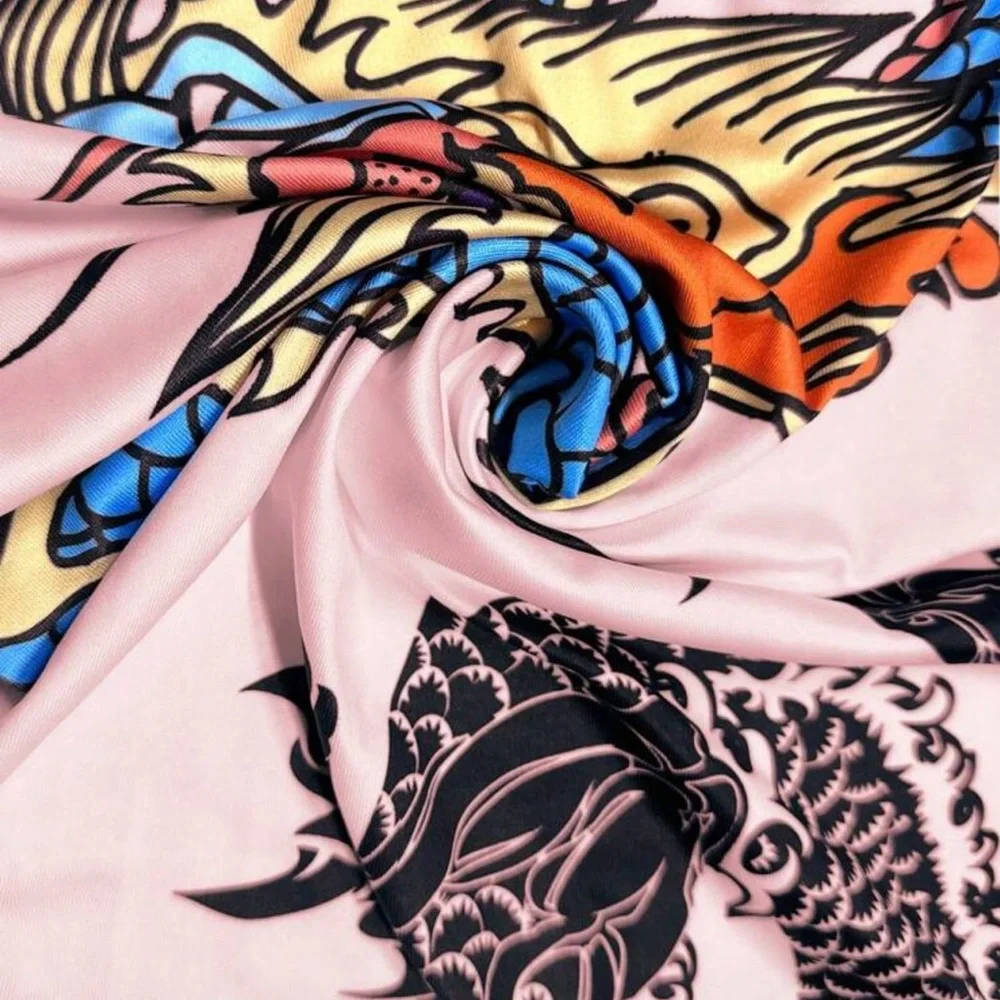 Pink Dragon Print Women's Dress - Picture 5 of 6